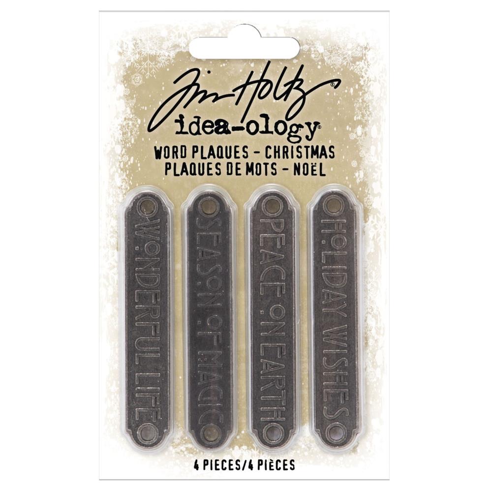 Idea-Ology - Metal Word Plaques 4 pack - Christmas